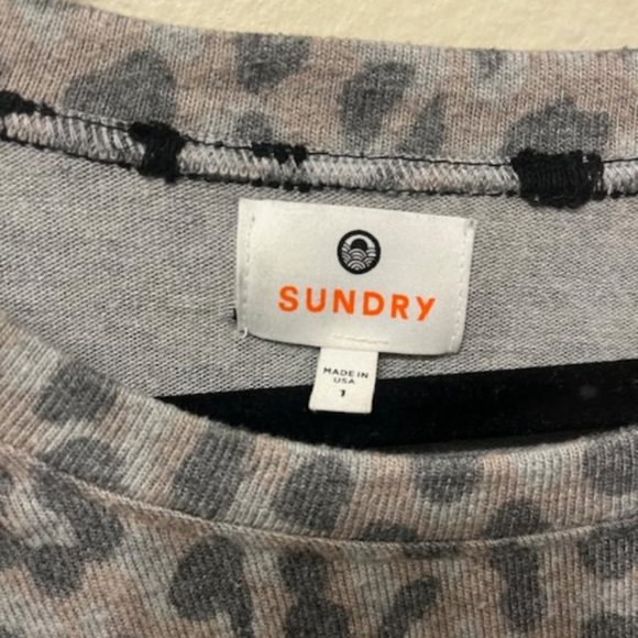 Sundry Leopard Print Sweatshirt - Size S - Picture 4 of 6